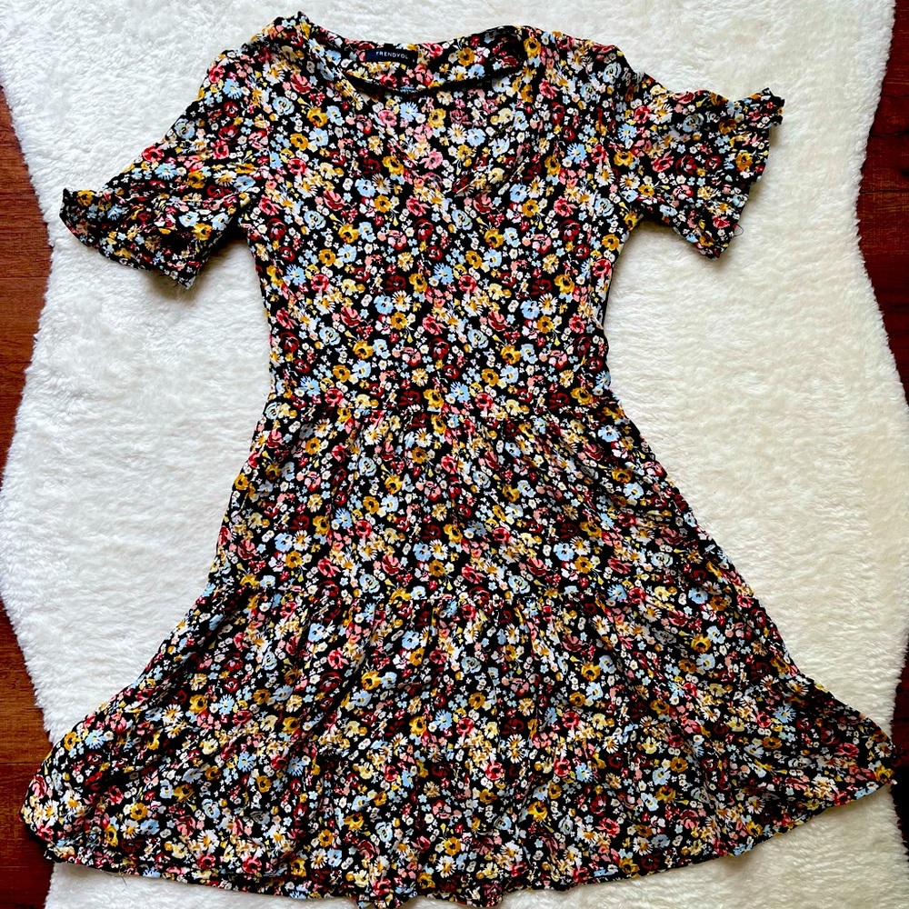 Colourful midi dress